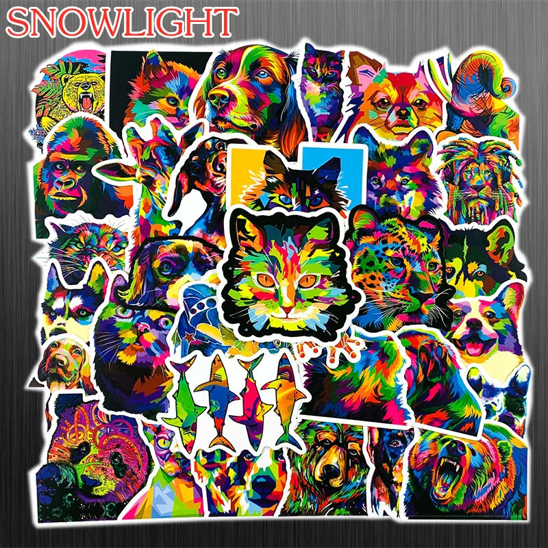 10/50 pcs/pack Colorful Cartoon Cute Animals Dog Sticker For Suitcase Skateboard Phone Laptop Stickers Skateboard Sticker