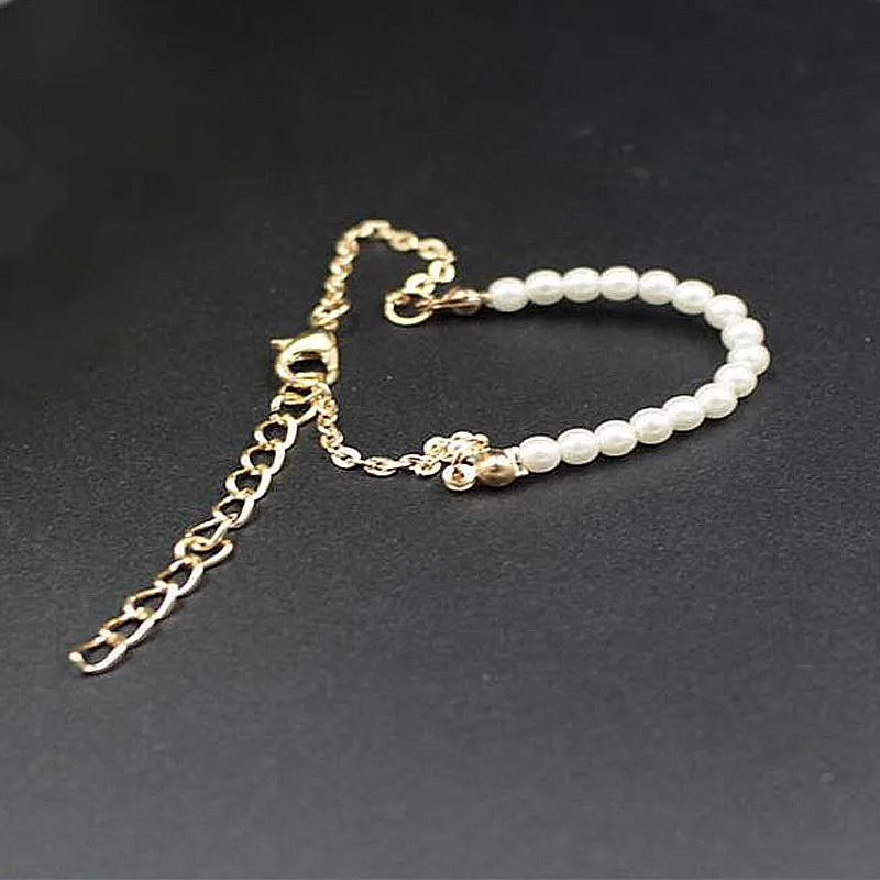 Браслет из искусственного жемчуга для девочек ювелирное изделие золотого цвета