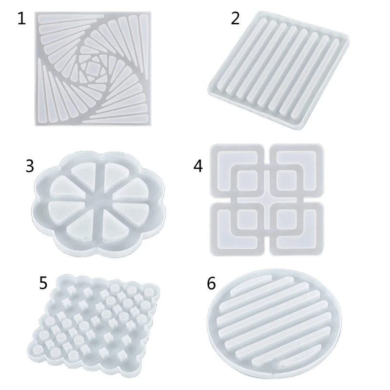

2021 New Silicone Coaster Resin Casting Molds DIY Tea Mat Agate Coaster Epoxy Molds Craft 2020 trend