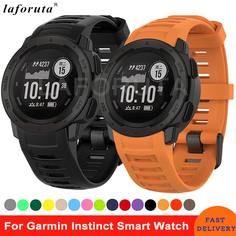 

Silicone Strap For Garmin Instinct Watch Band 22mm Correa Replacement Wristband Sweat-proof with Steel Buckle Bracelet Bands