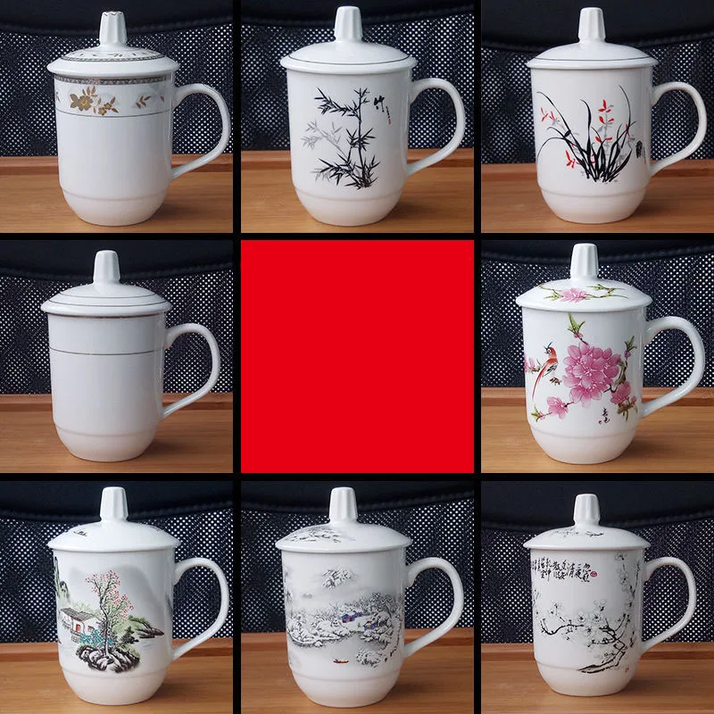 Керамическая чашка для чая бытовая чайная с крышкой кружка конференций отелей на