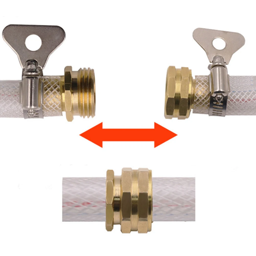

3Pairs Quick Hose Tube Pipe Fittings Brass 3/4 Inch Hose Barb Tail Pipe Connector Joint Copper Coupler Adapter
