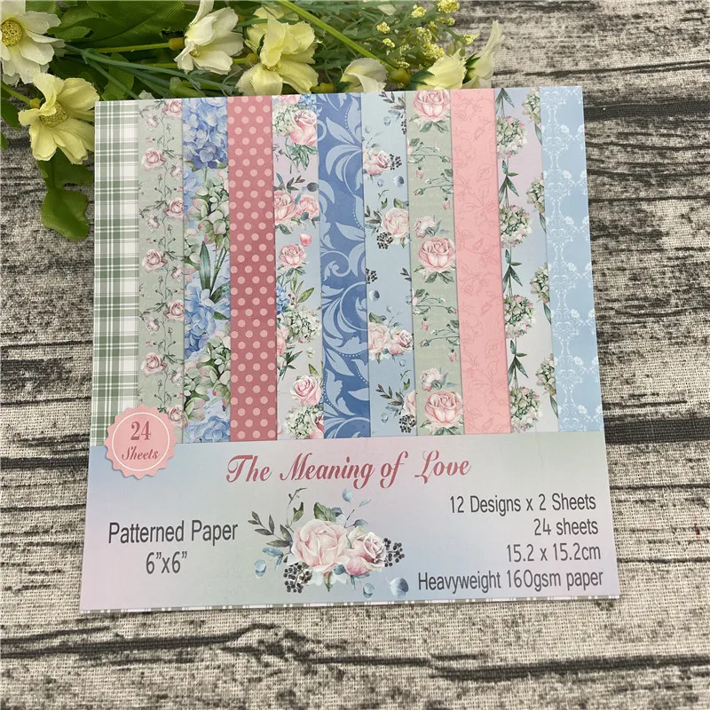 12 шт. Цветок Любовь бумага Скрапбукинг бумажный пакет ручной работы крафт фон pad |