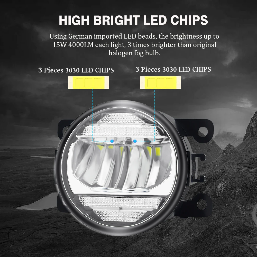 2in1 LED Fog Light + Daytime Running For Jaguar S-Type X-Type XK XJ X358 Car Front Bumper Lamp DRL 30W 8000LM 12V | Автомобили и
