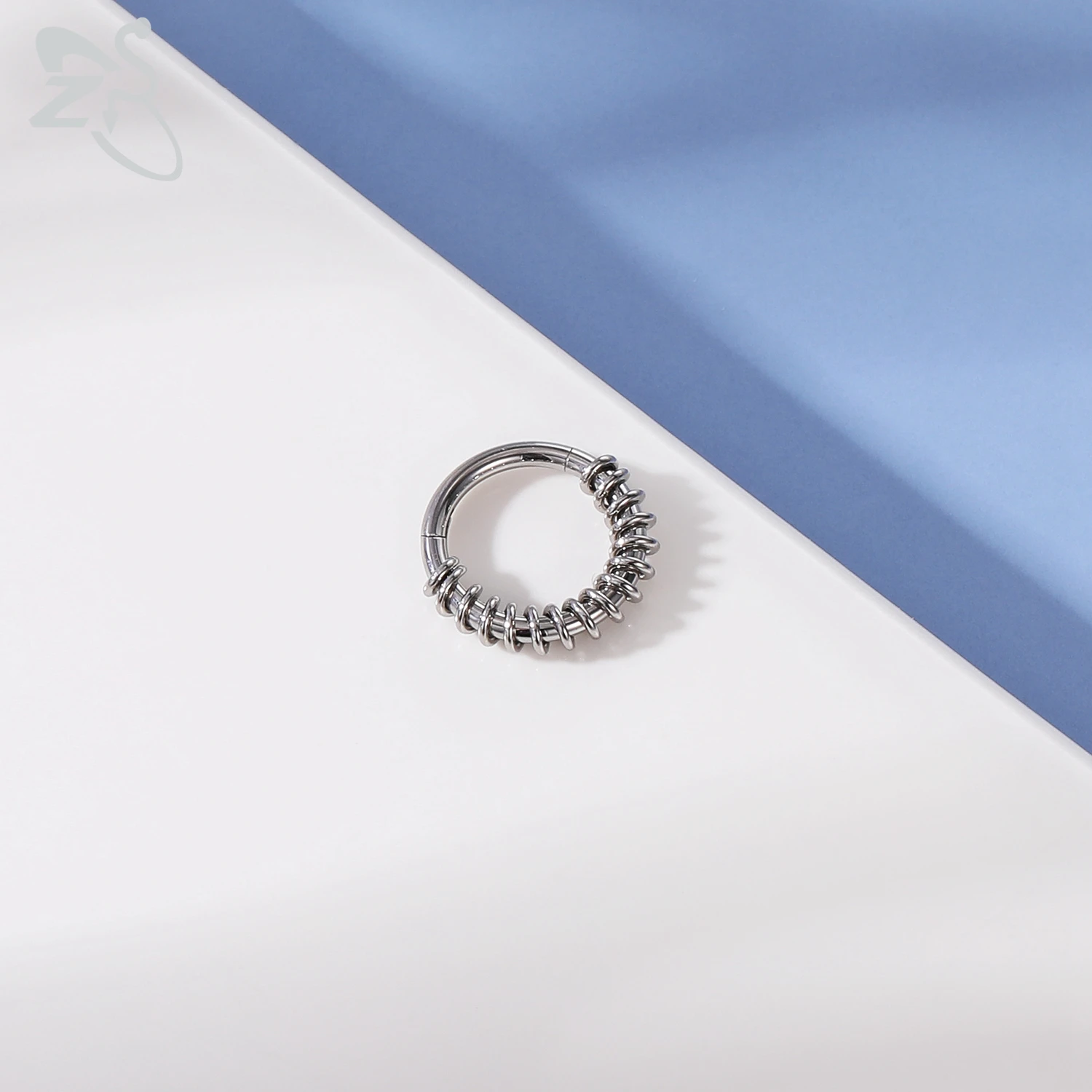 Кольцо для пирсинга ZS 1 шт. с фианитами |