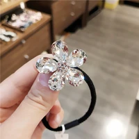 small fresh and personality net red head rope crystal flower hair rope headdress hair accessories rubber band adult jewelry