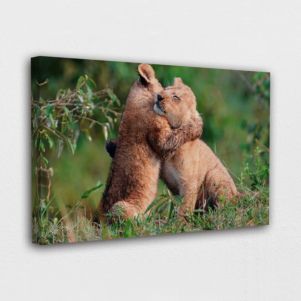 

Wall Art Baby Cougars Hugging Canvas Painting HD Prints Cute Animal Poster Home Decoration For Bedroom Modular Pictures Frame