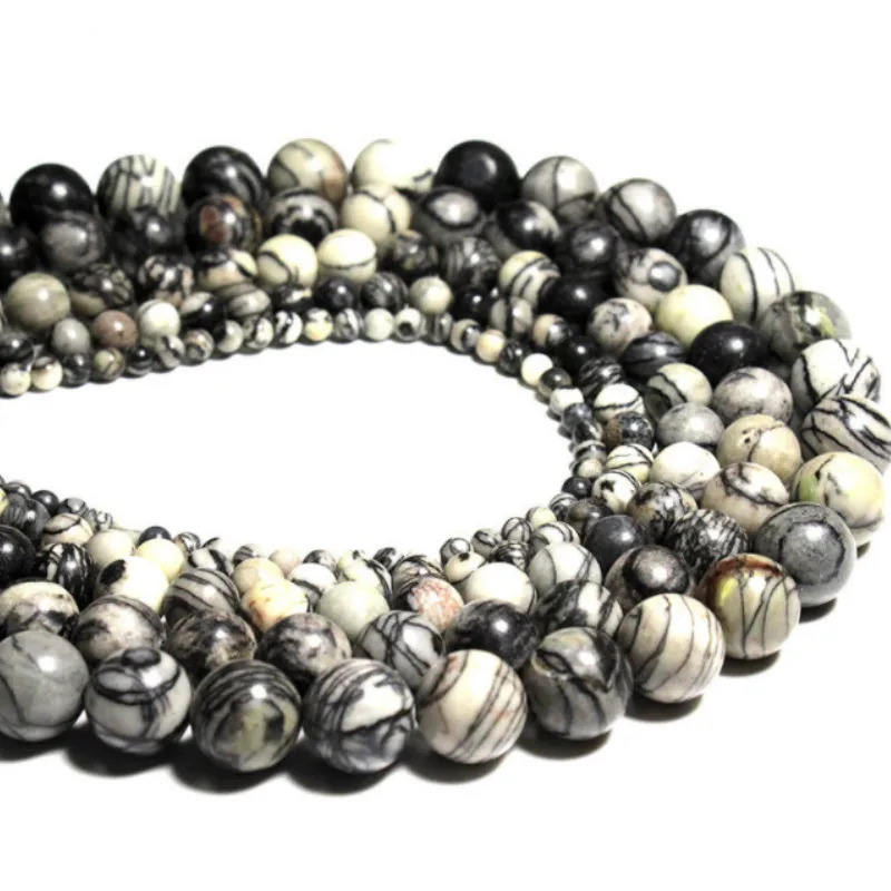 

Natural Beads Loose Spacer Black Grid Bead for Jewelry Making