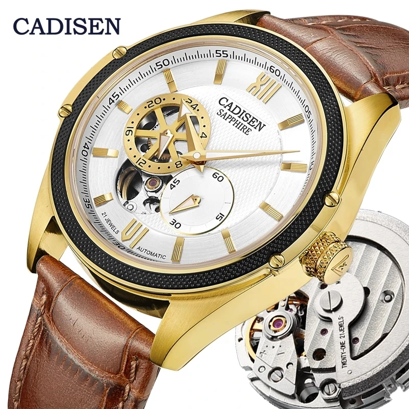 

CADISEN Mechanical Automatic Watch Men Wrist Watches MIYOTA 82S7 Brand Luxury Skeleton Tourbillon Watch Clock Relogio Masculino
