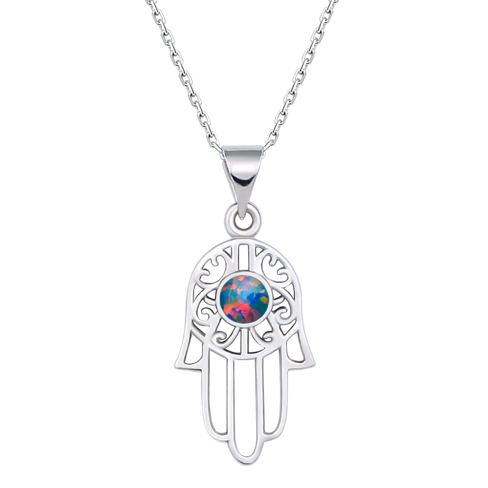 KELITCH огненный Опаловый кулон посеребренное ожерелье со злыми глазами подвеска с