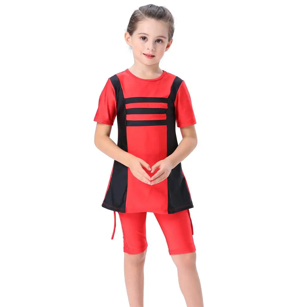 3 шт. размера плюс хиджаб для девочек Мусульманский купальник Женский скромный