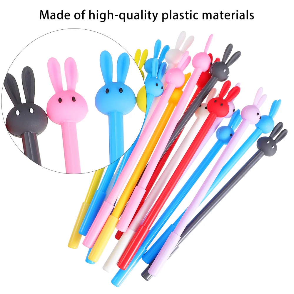

16Pcs Cartoon Pens Long Ears Rabbit Ink Pens Lovely Student Roller Pens