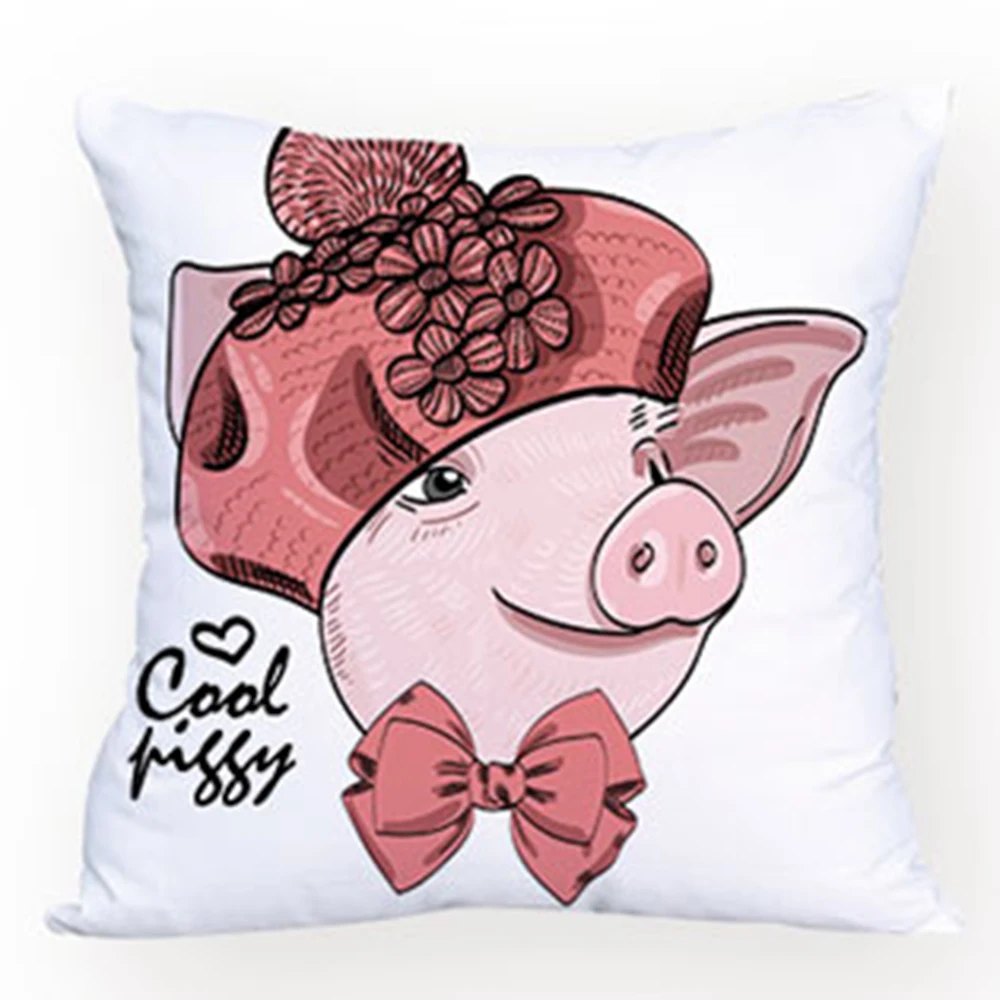 Милый мультфильм свинья печать наволочка для стула дизайнерская Подушка Чехол