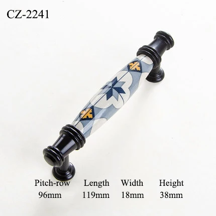 Синие керамические ручки для шкафов