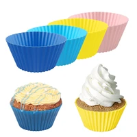 silicone muffin cup round shaped cake baking mould cupcake liner cookie mold tray kitchen baking accessories