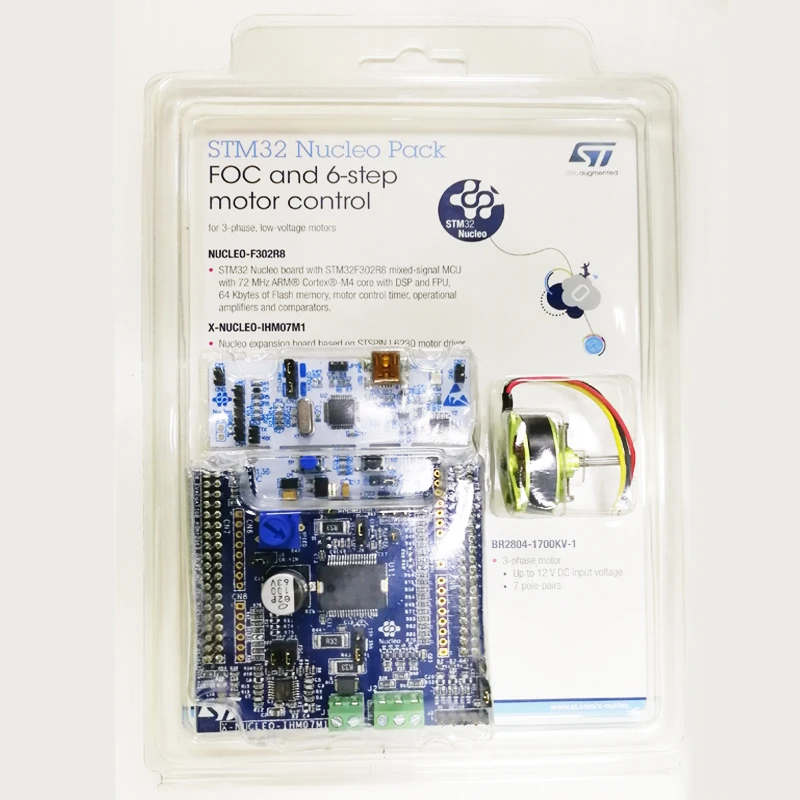Набор STM32 nucleus o pack P-NUCLEO-IHM001-это комплект состоящий из: платы X-NUCLEO-IHM07M1 NUCLEO-F302R8 и