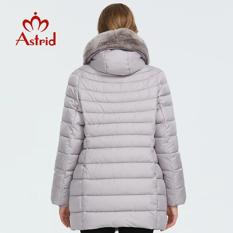 Astrid 2019 Зима новое поступление пуховик женский с меховым воротником свободная