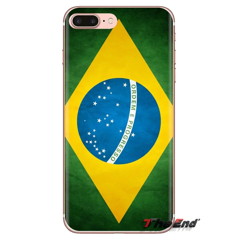 Прозрачные мягкие чехлы Бразилия обои с флагом для samsung Galaxy S3 S4 S5 мини S6 S7 край S8 S9
