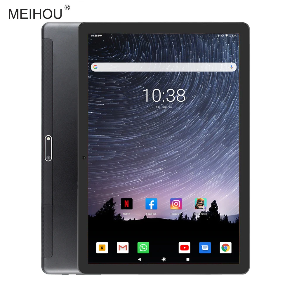 

Global Version 10 Inch Tablet Ultra Slim 2.5D Tempered Glass 6GB RAM 64GB ROM 5.0M Dual Camera Android 9.0 Tablet 10.1