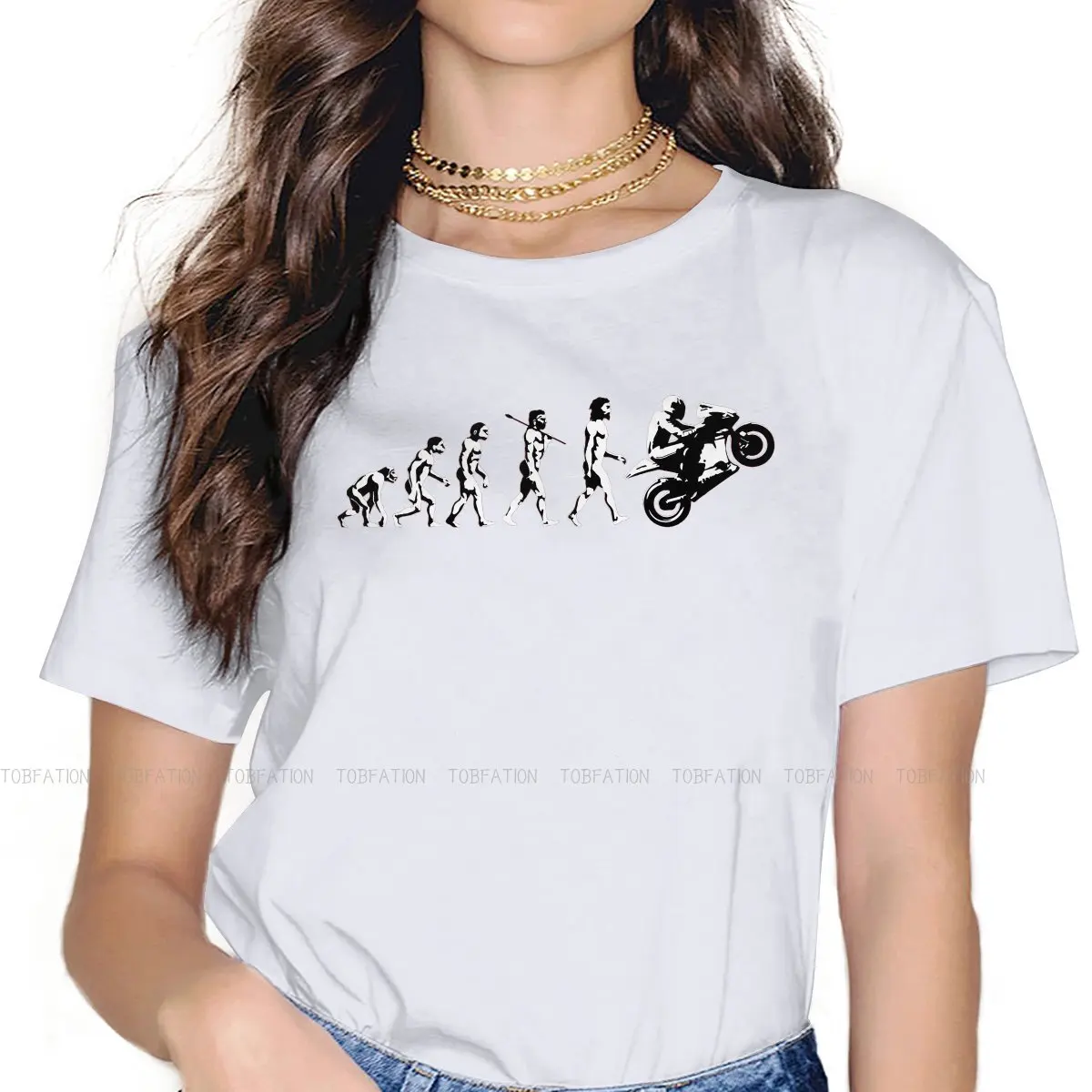 

Ride TShirt for Woman Girl MOTORCYCLE EVOLUTION BIKE WHEELIE Humor Sweatshirts T Shirt High Quality New Design Loose