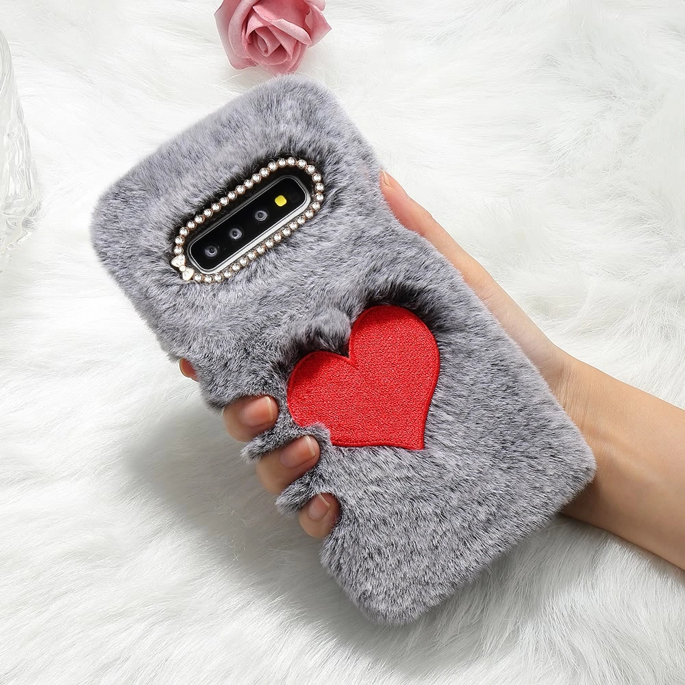LAPOPNUT роскошный пушистый меховой мягкий чехол для Samsung Galaxy S9 Plus S10 S10e милый