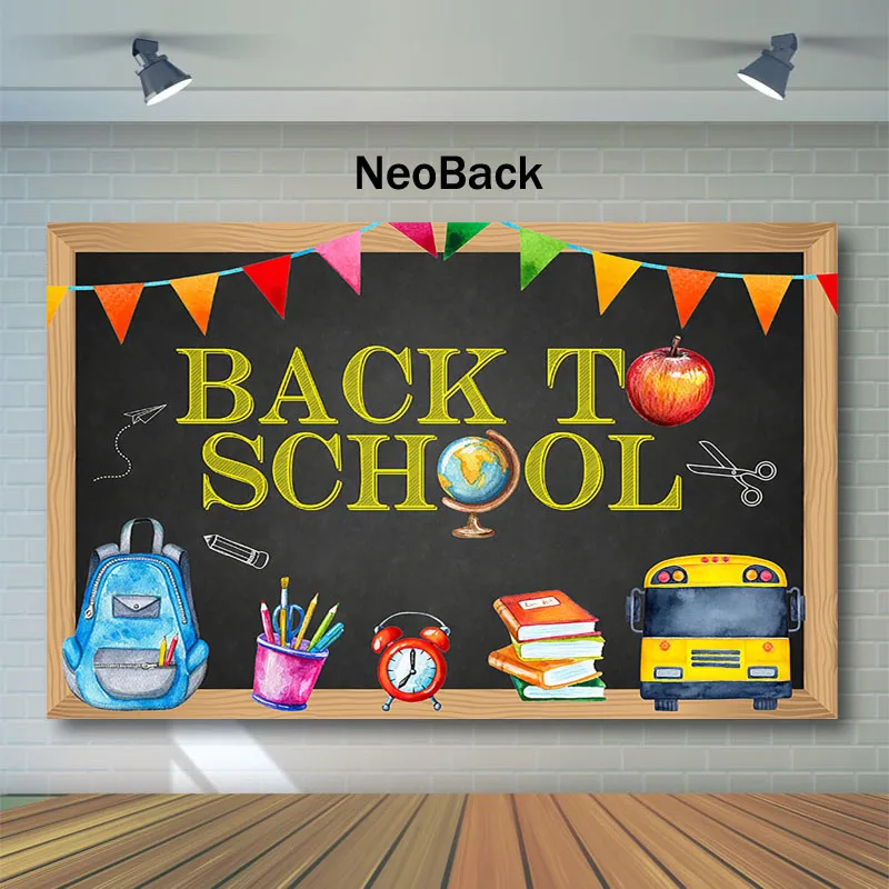 NeoBack Back To School Backdrops Blackboard Bag Pencil вечерние Декор баннер Photo Backdrops|Фон для фотосъёмки| |