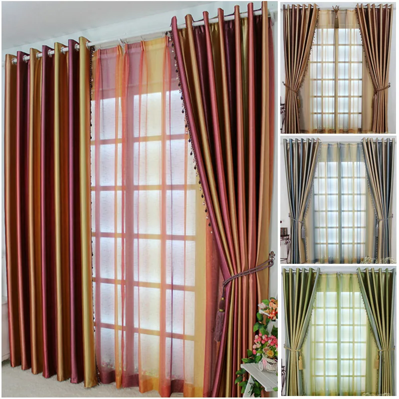 

Modern Minimalist Gradient Living Room Bedroom Shading Curtain Fabric Custom Finished Curtains for Living Dining Room Bedroom