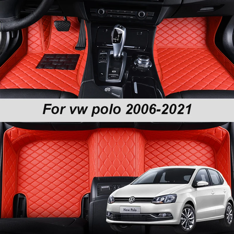 

Car Floor Mats For VW Volkswagen Polo Sedan 2006 2009 2011 2018 2019 2021 Csutomized Leather Carpets Rugs Foot Pads Accessories