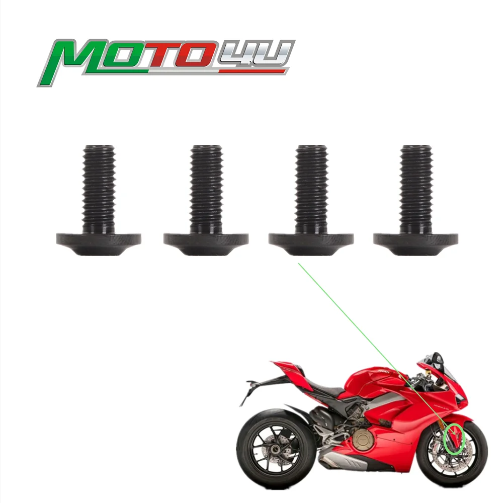 4 шт. Титановые крепежные винты M6 * 14 мм для переднего крыла мотоцикла Ducati V4 Streetfighter