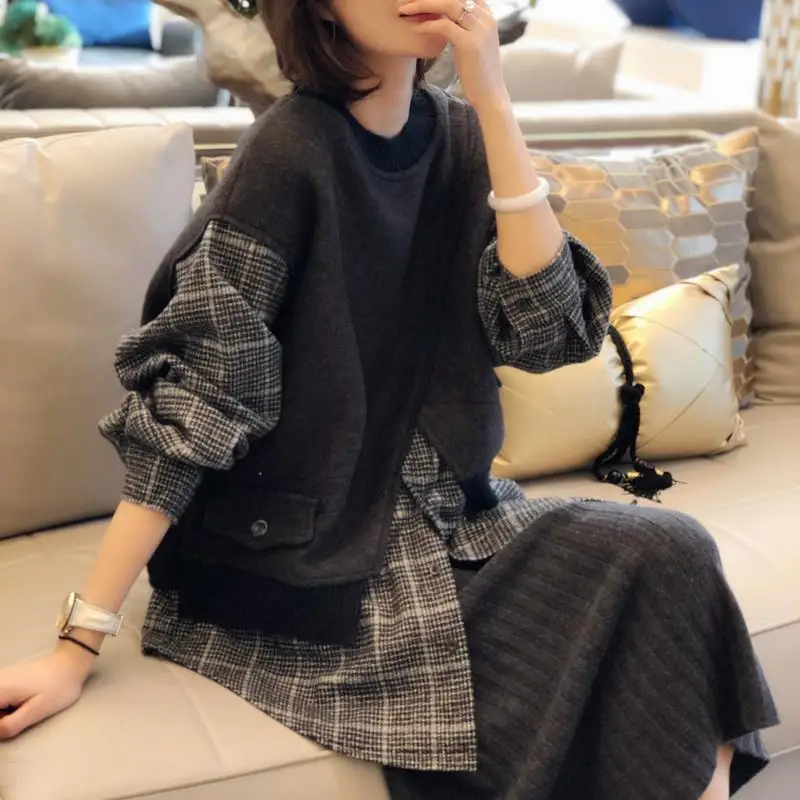 

2021 New Spring And Autumn Women's Fashion Patchwork Hoodies Long Sleeve Top