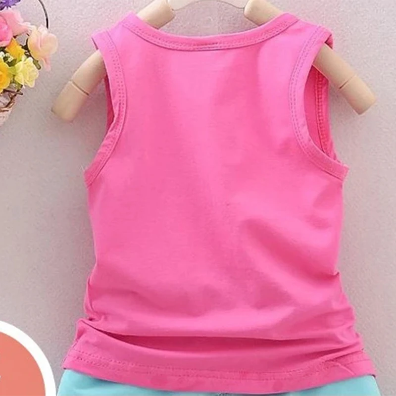 Baby Girls Boys Mouse Cartoon Minnie animal Clothes Set Suit Children Clothing Sleeveless Tshirt Short Pants Tracksuits |