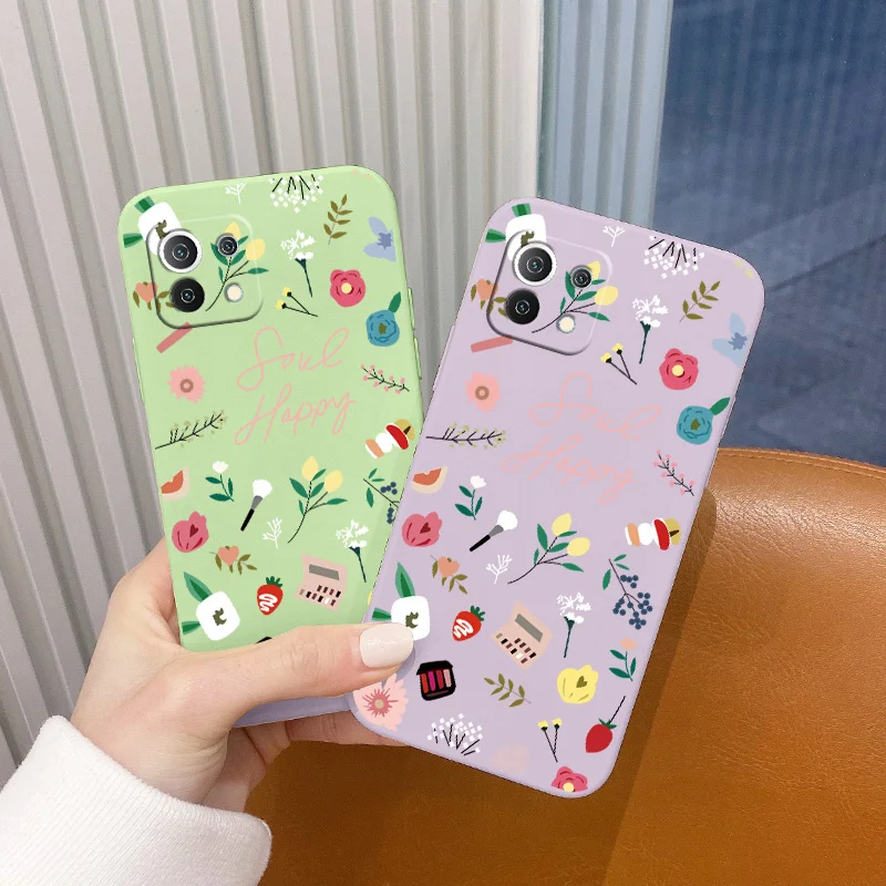 

Flower Phone Case For Xiaomi Mi 11 lite Ultra 11i 10T 9T Pro Soft Back Cover On Lite 10 10S 9 8 lite Pro Poco F2 X2 F3 Pro