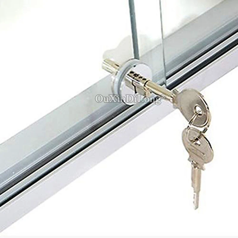 

DHL Shipping ! Wholesale 100Sets Glass Sliding Door Locks Showcase Jewelry Display Cabinet Locks for 4~6mm Glass