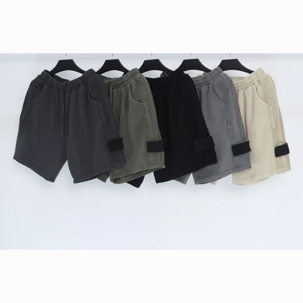 

2021 Summer New Vintage Faded Shorts Men Women Shorts Men HipHop Streetwear Purple Logo Patch Shorts