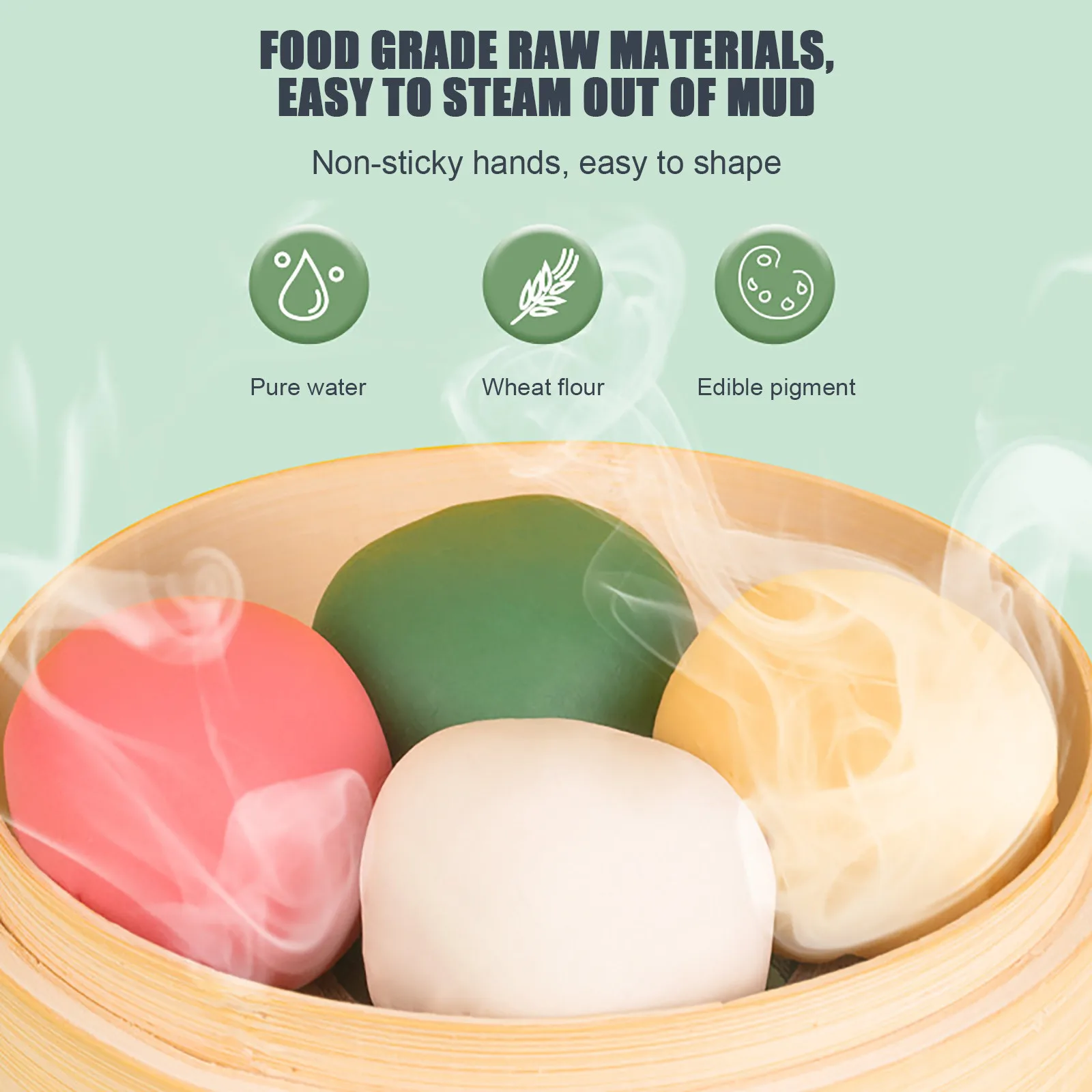 

New 2021 High Quality Safety Colorful Feather Chicken Colorful Laying Chicken Plasticine Mold Diy Toy Toy Accessories For Kids
