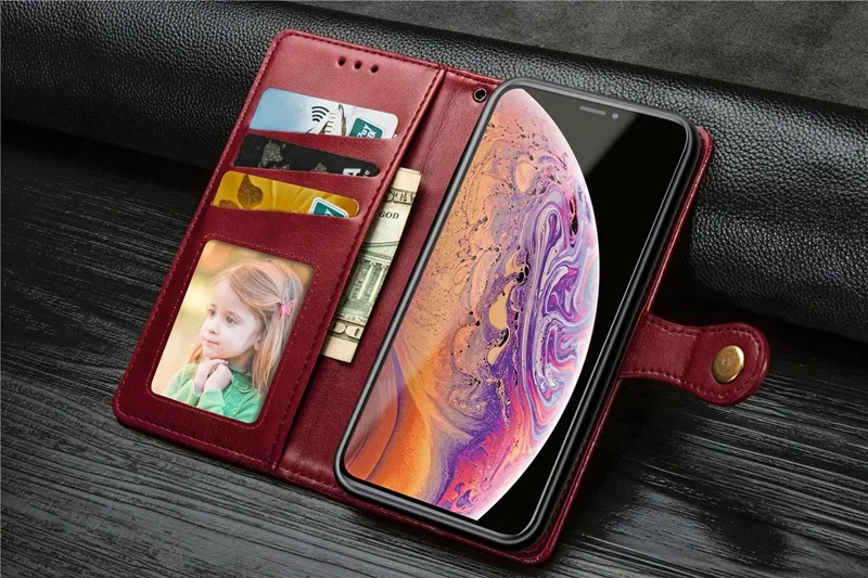 Бизнес-стиль, кожаный чехол для iPhone 7 8 6 s 6s plus X XR XS 11 Pro Max Пряжка Бумажник откидная крышка для iPhone 11 чехол iPhone XR