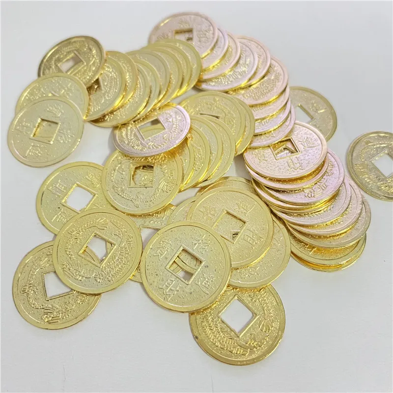 50Pcs/set Diameter 19mm Fortune and Treasure Coin Square Hole Chips Alloy Plating Disk For Board Game accessories | Спорт и