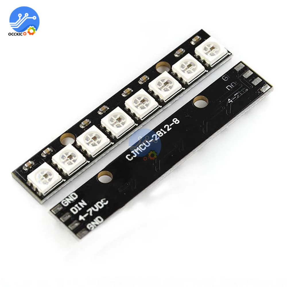 Black 8 Channel WS2812 5050 Full Color RGB Module 8LED Lights Driver Development Board for Arduino LED Strip Lamp|board arduino|board boardboard led