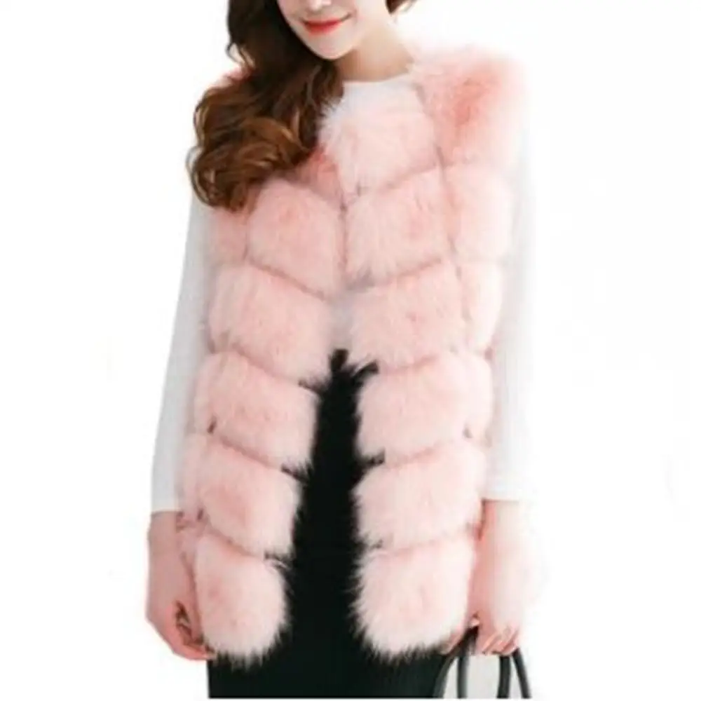 Новинка Женский импортный серебристый жилет из искусственного лисьего меха