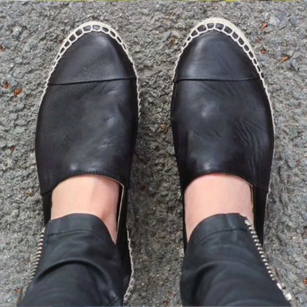 

Female Fisherman Loafers Flats Rubber Sole Round Toe Slip-On Patchwork Summer Casual 2021 Brand New Arrivals Sale Women Shoes