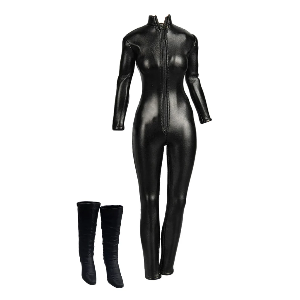 16 girl jumpsuit zipper high heel shoes for 12 hot action figure free global shipping