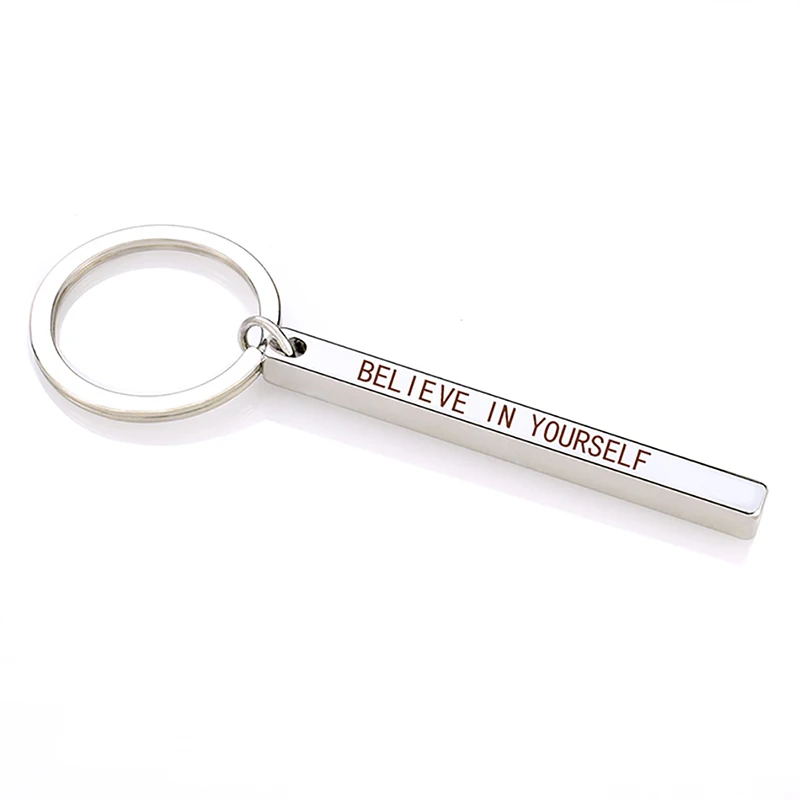 Nothing Is Impossible Inspirational Quote Keychain Letters Engraved Stainless Steel Car Key Chain Ring Accessories Gifts | Украшения и