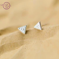 925 sterling silver earrings mini line triangle stud earrings women korean fashion temperament small geometric earrings