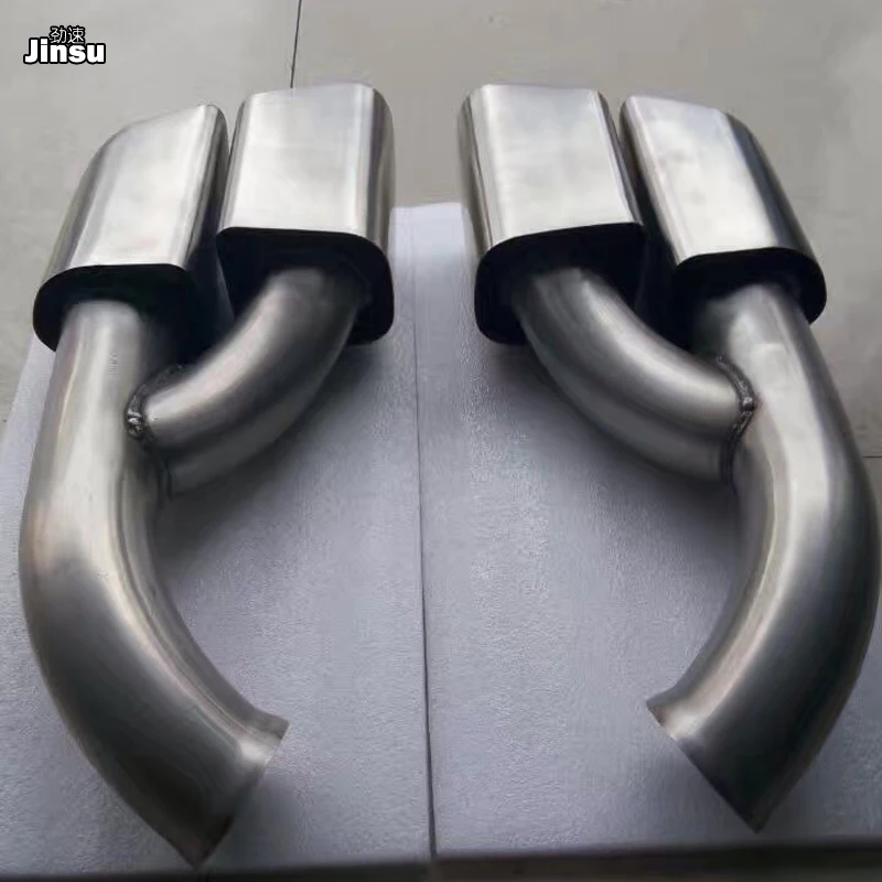 Серебряные квадратные выхлопные наконечники глушитель труба для Porsche Cayenne 958 2 2015