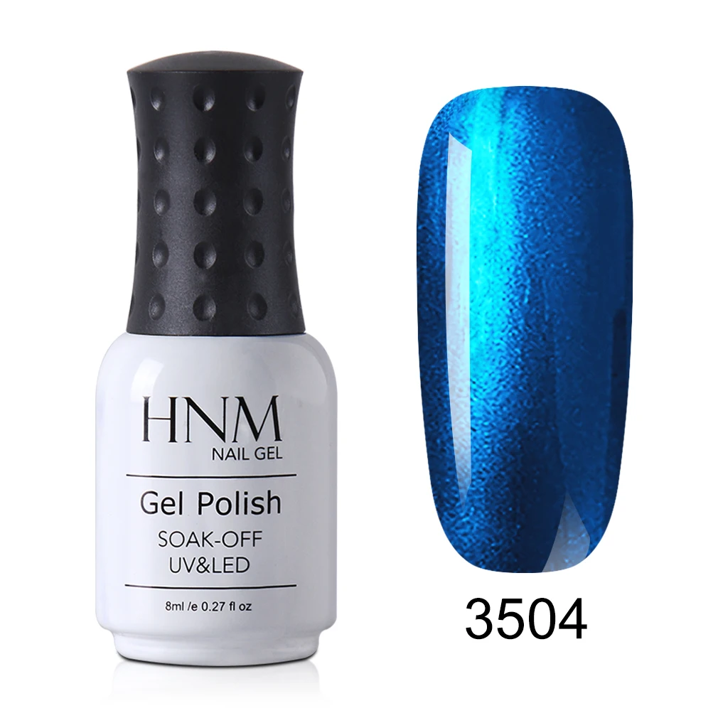 4 HNM Newest Metallic UV Gel Nail Polish DIY Narl Art Soak Off Hybrid Varnish LED Lamp Semi Permanent Paint Lucky Lacquer Enamel - Цвет: 4