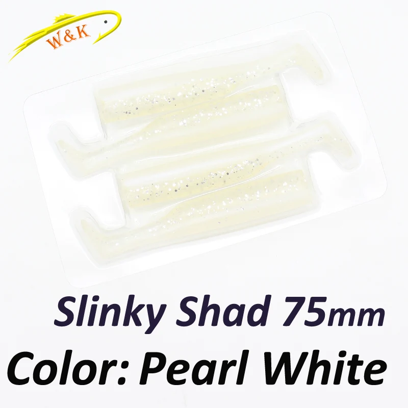 075 Pearl White Джиги, мягкие приманки для рыбной ловли, 5 г, 7,5 см, 4 шт./партия, Высококачественная приманка для плавания, 6 цветов, Мягкая приманка, маленькие рыбные приманки для шеда - Цвет: 075 Pearl White