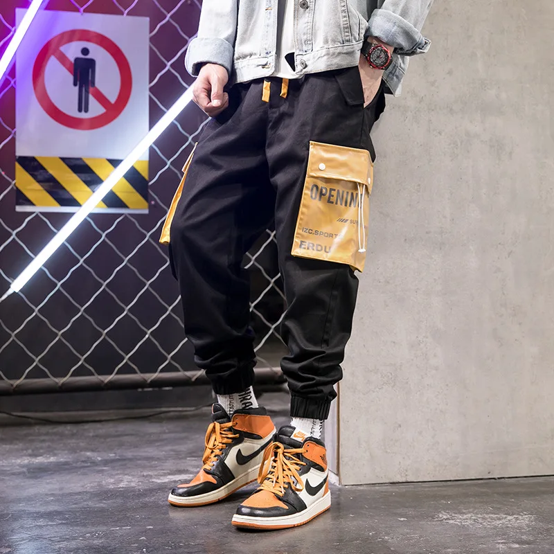 

Brand Mens Cargo Pants Men Fashion 2020 Baggy Korean Style Joggers Hip Hop Japanese Streetwear Trousers Green Pants For Men
