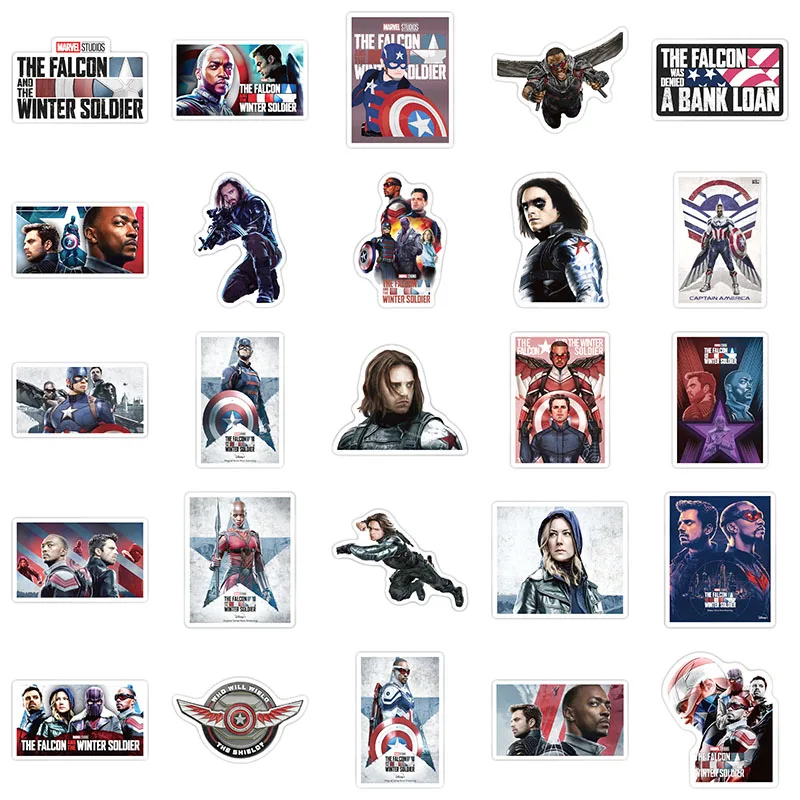 Pegatinas de TV cl&aacute;sicas de The Falcon and the Winter Soldier para coches, mochila de Skate, ordenadores, muebles, 10/30/50 unids/paquete-3