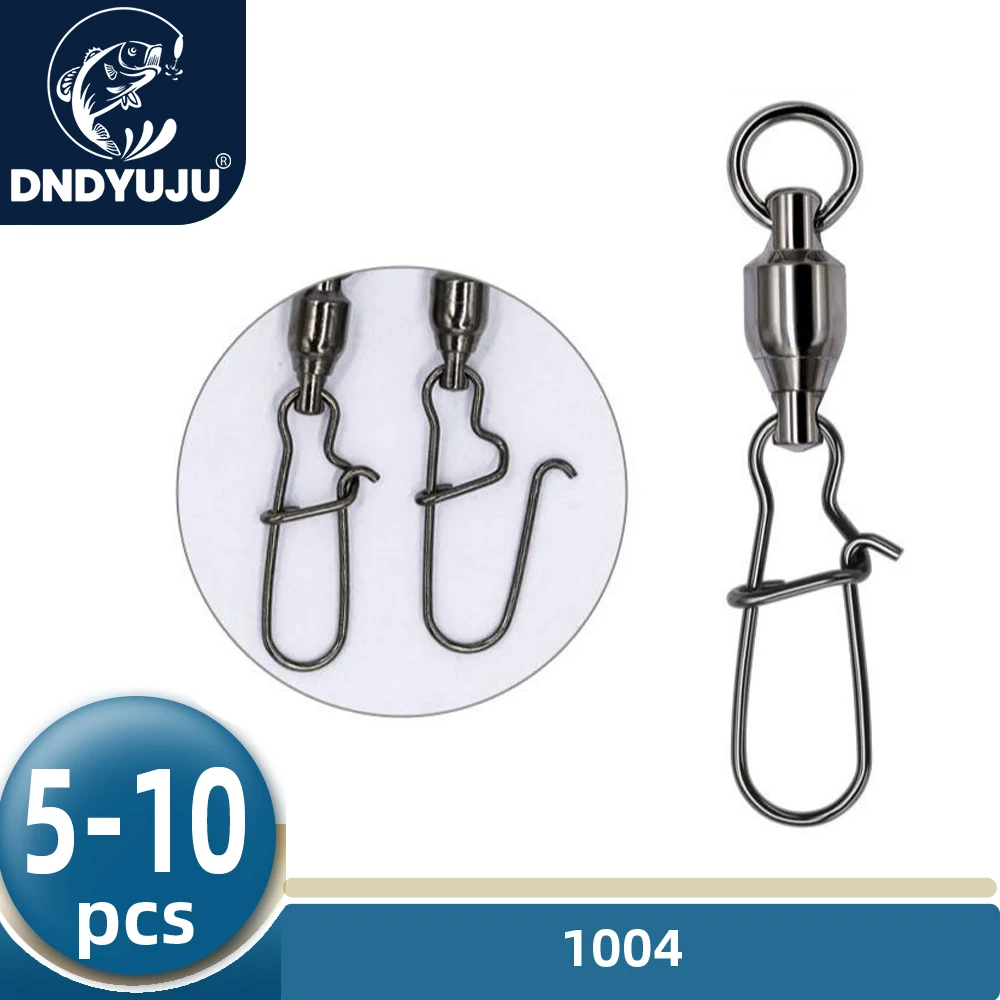 

DNDYUJU Stainless Steel Fishing Swivels Snap Ball Bearing Rolling Sea Fishing Swivels Snaps Lure Connector Fishing Accessories