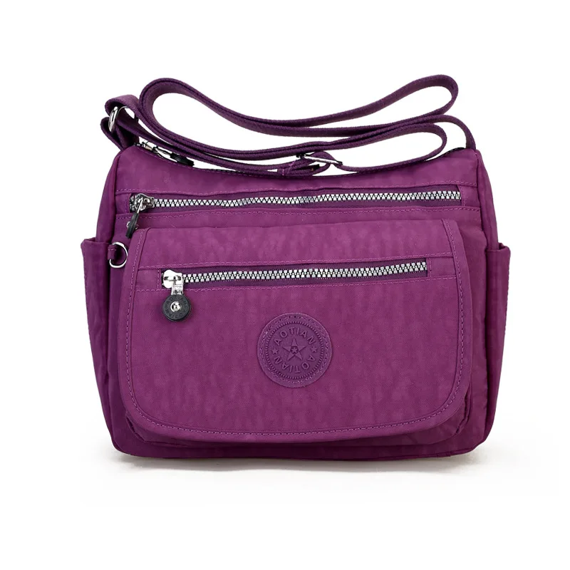 

2021 Women's Handbag New Leisure Washed-out Cloth Bag Shoulder Crossbody Small Bag Waterproof Multi-Layer Outdoor Trendy Bag